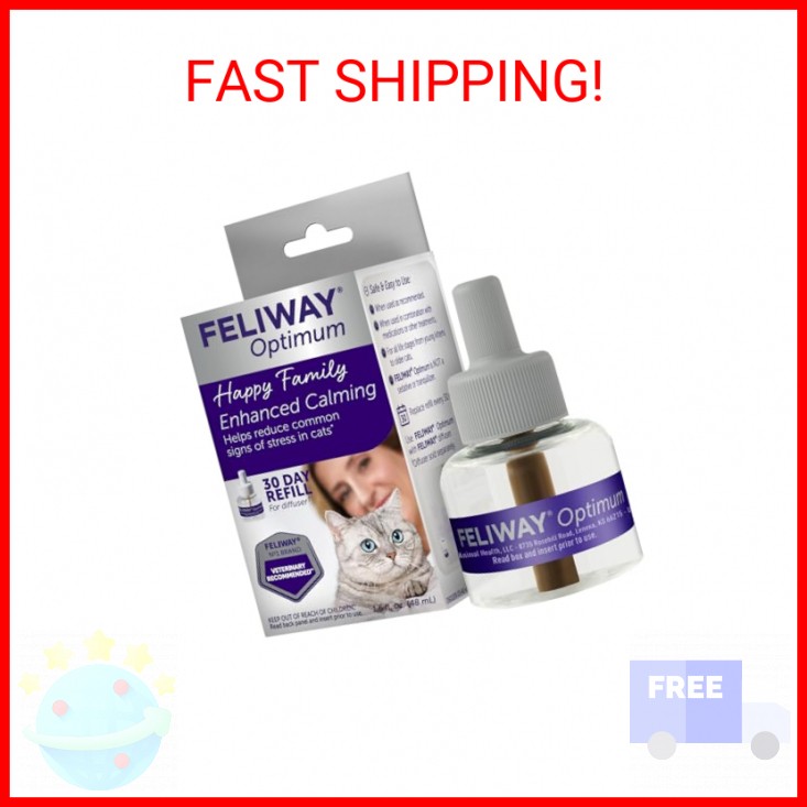 FELIWAY® Optimum 30 Day Cat Calming Refill for Pheromone Diffuser, 48ml - Helps