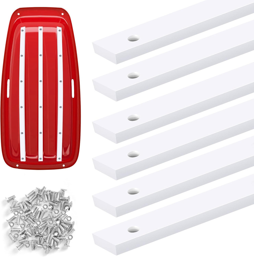 6 Pcs Sledding Runner Kit with Nuts and Screws, 47'' × 0.9'' Sled Runner Strips,
