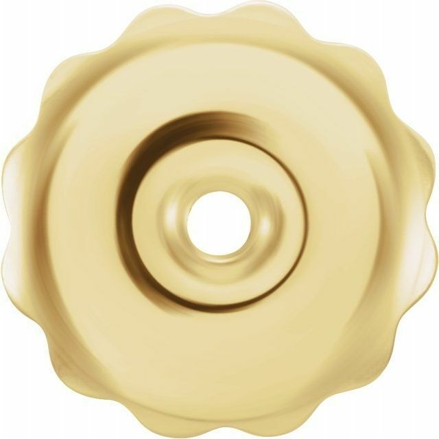 10K Yellow Gold Threaded Earring Back With 6.4mm Pad