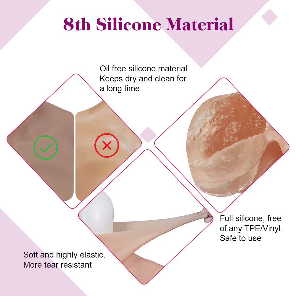 Realistic Silicone Breast Forms B-K Cup Fake Boobs Breastplate for Crossdresser