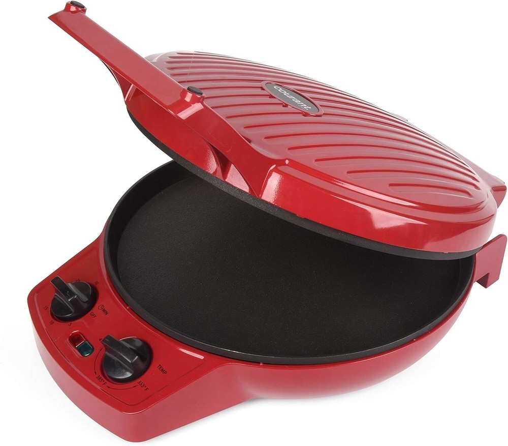 Convertible 12 Inch Pizza Cooker & Calzone Maker - Timer & Temperature Control