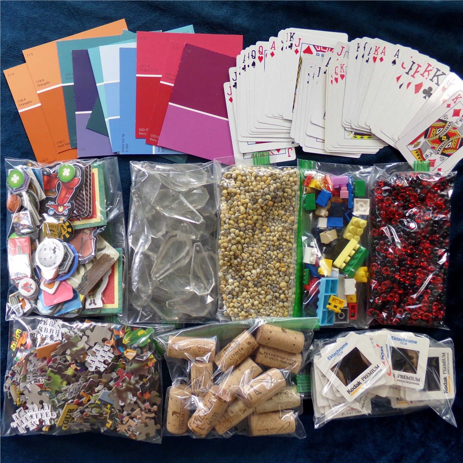 Collage Artist Bulk Supply Lot: 9 LB Box Odd Unique Mixed Craft Supplies Art Set
