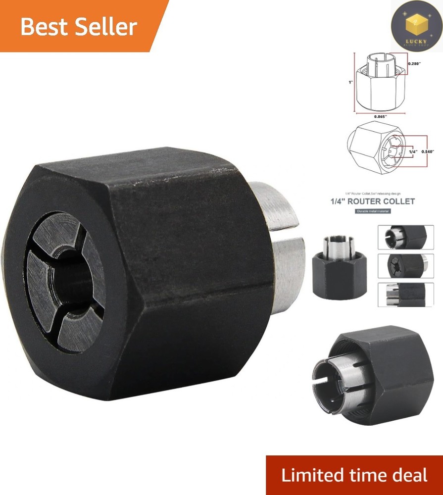 1/4 Inch Router Collet - Self-Locking Design for Precision & Compatibility