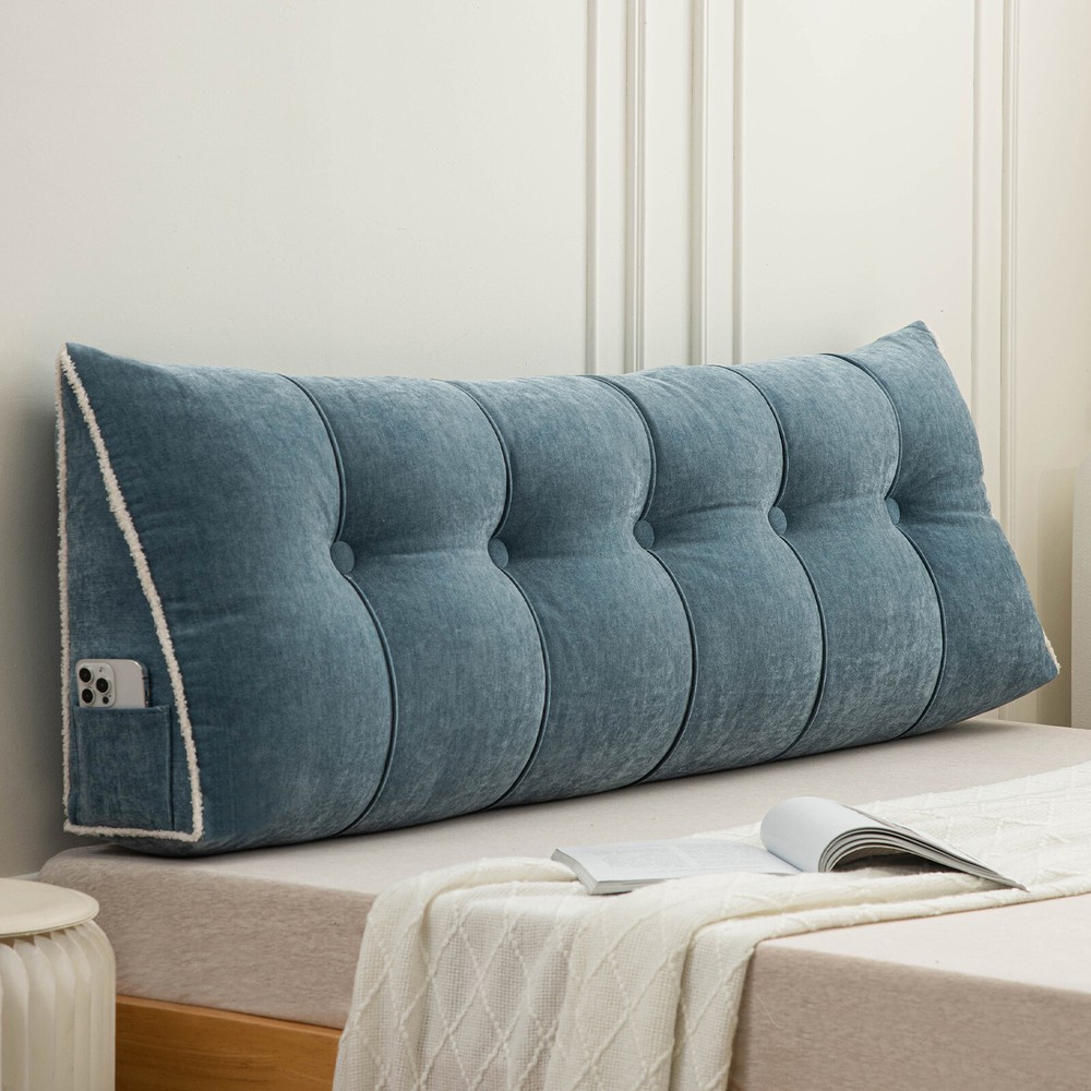 Triangular Wedge Pillow Chenille College Dorm Backrest Headboard Daybed Cushion