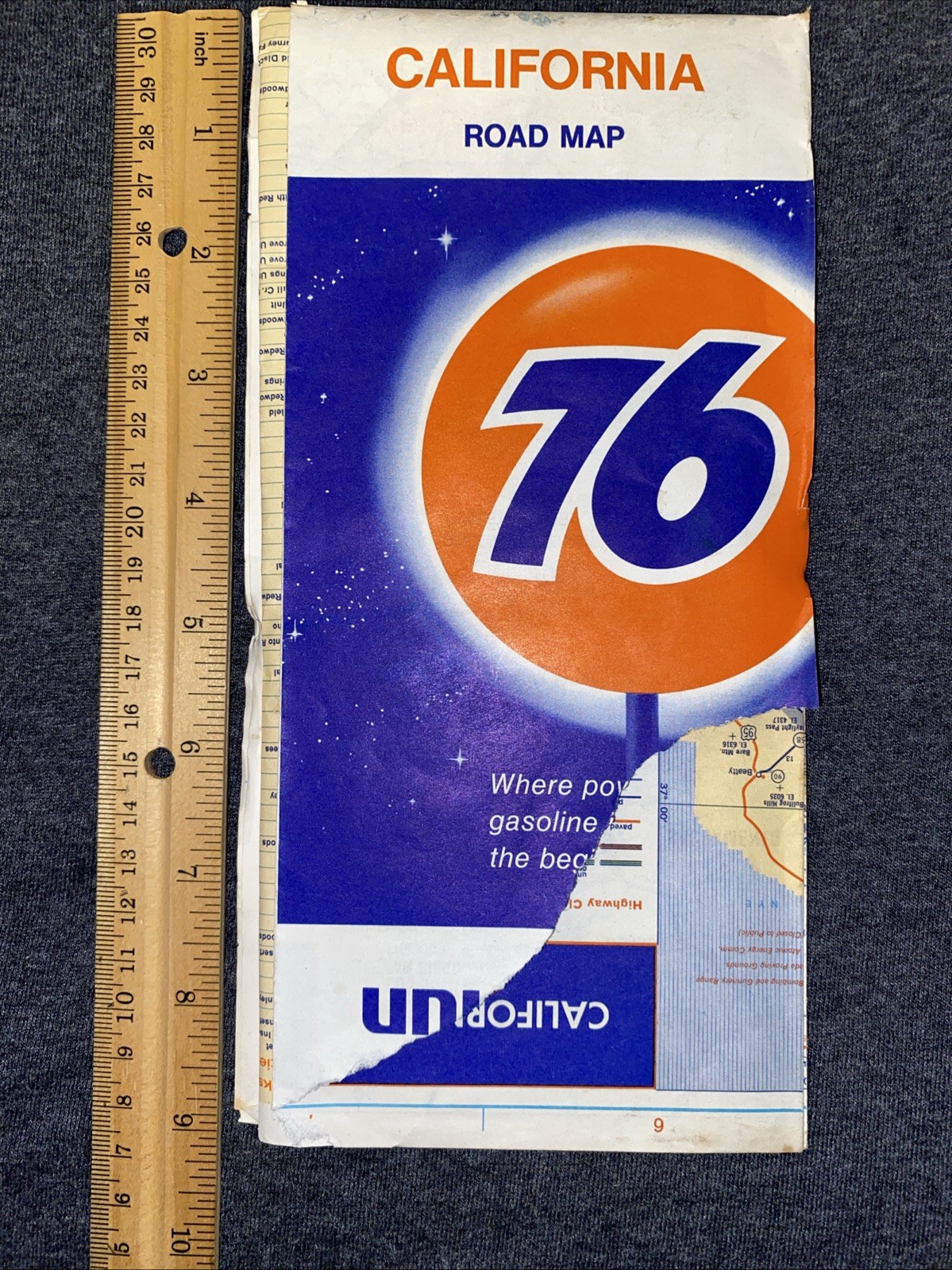 Vintage Union 76 - California Map, Travel, Road Trip Ephemera 1968
