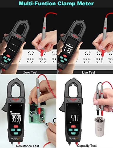 Digital Clamp Meter Multimeter for AC/DC Current & Voltage, Auto-ranging 9999