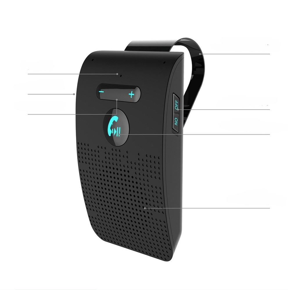 Wireless Bluetooth 5.0 Speakerphone Speaker Phone Visor Clip Hands Free Car Kit
