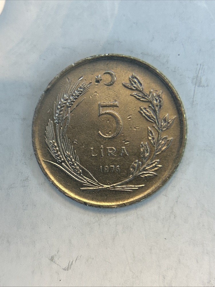 1976 Turkish 5 Lira coin