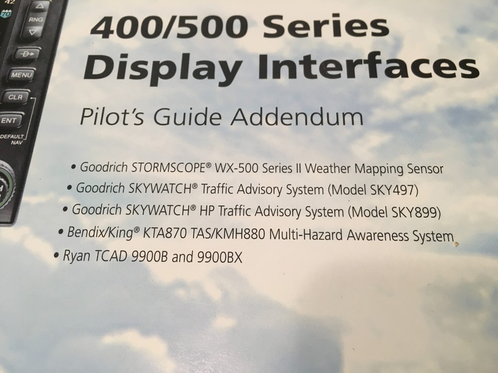 Garmin 400/500 Series Display Interfaces Pilot's Guide Addendum