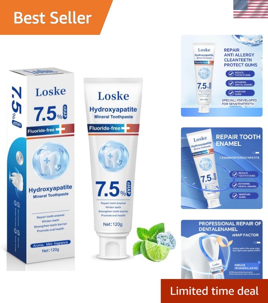 Fluoride-Free Hydroxyapatite Toothpaste - Natural Whitening for Sensitive Teeth