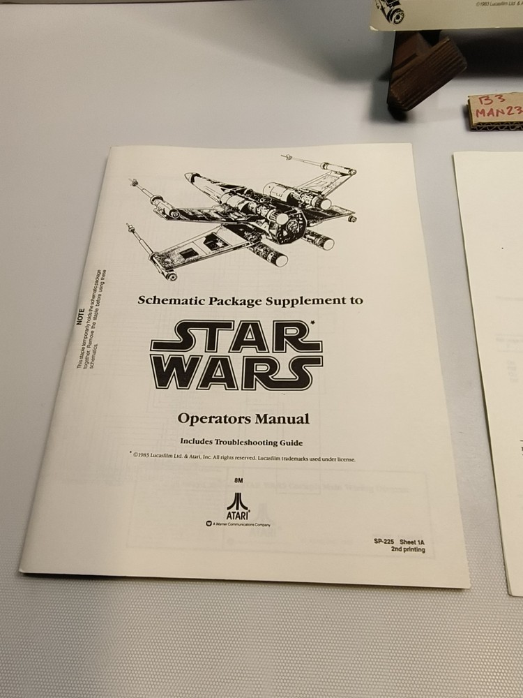 1983 Atari Star Wars Operators Manual TM-225 , Schematic package. Shop copy