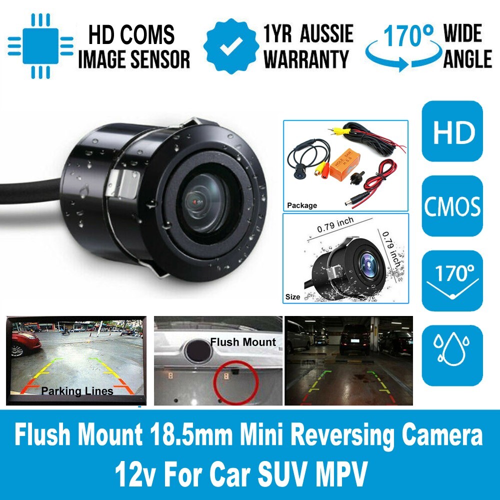 HD Backup Camera Flush Mount Waterproof Rear View Reverse LED Night Vision CMOS