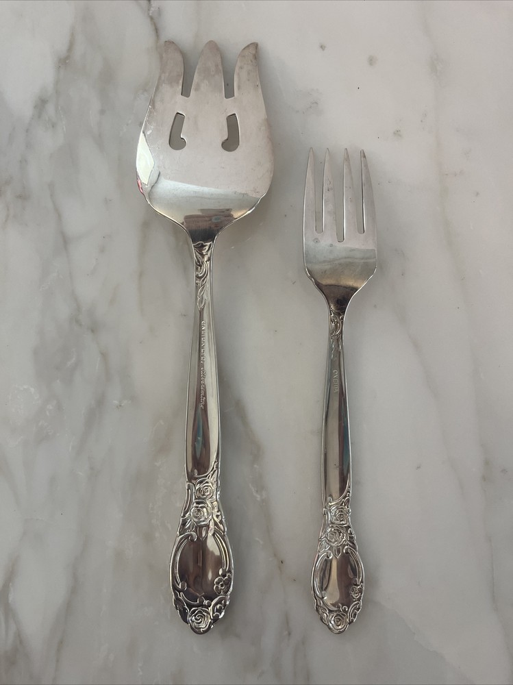 Oneida Silversmiths SILVERPLATED Rose Serving Fork Replacement Piece