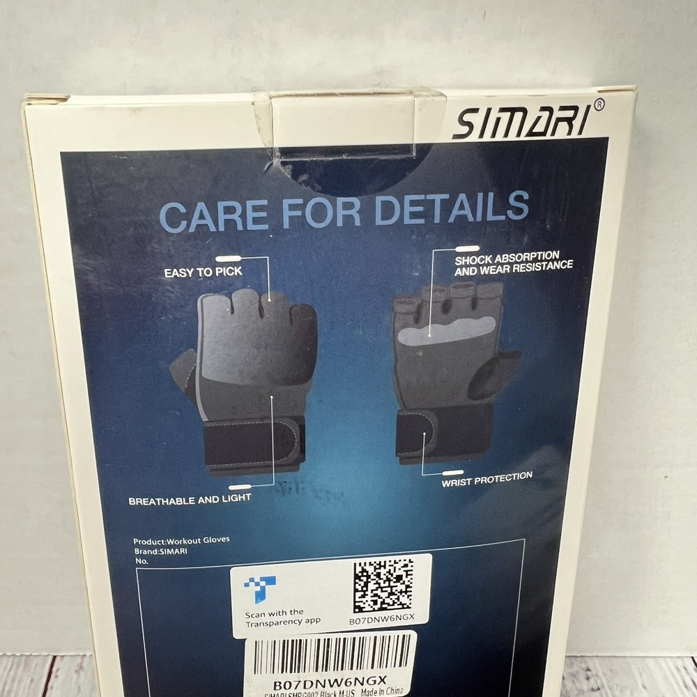 Simari Weight Lifting Workout Gloves Black Medium