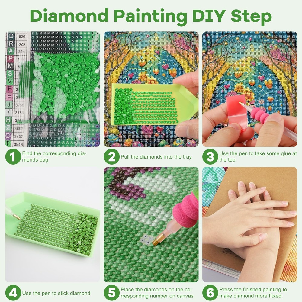 NAIMOER Easter Eggs Diamond Art Kits for Adults Beginner, 5D