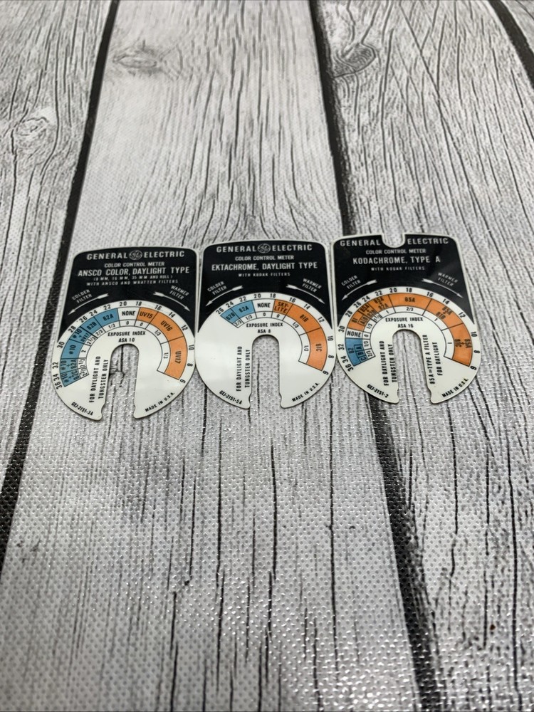 GENERAL ELECTRIC Color Control Meter SLIDES Only 3 All Different