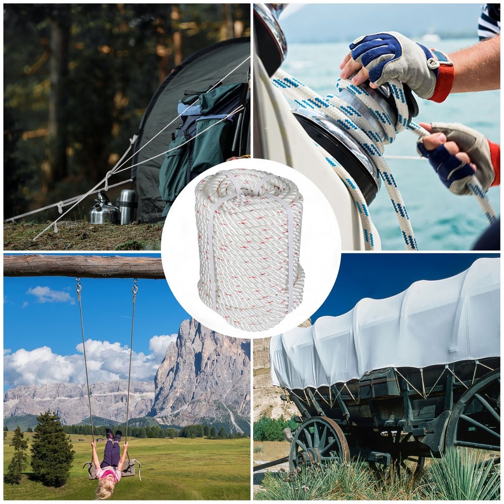 Double Braid Polyester Arborist Bull Rope Pulling Rigging Line 5850Lbs 1/2"×150'