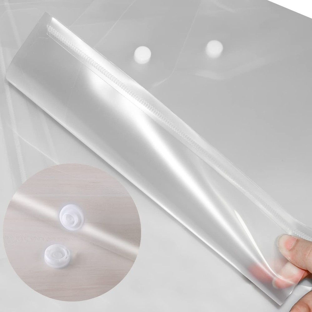 JIKIOU 30pcs Plastic Envelopes, Clear Reusable Poly Envelope Waterproof File ...