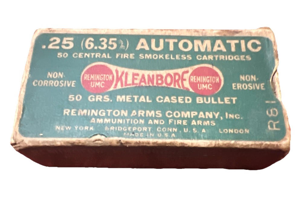 Remington Kleanbore .25 6.35 Automatic UMC Dogbone Empty Box