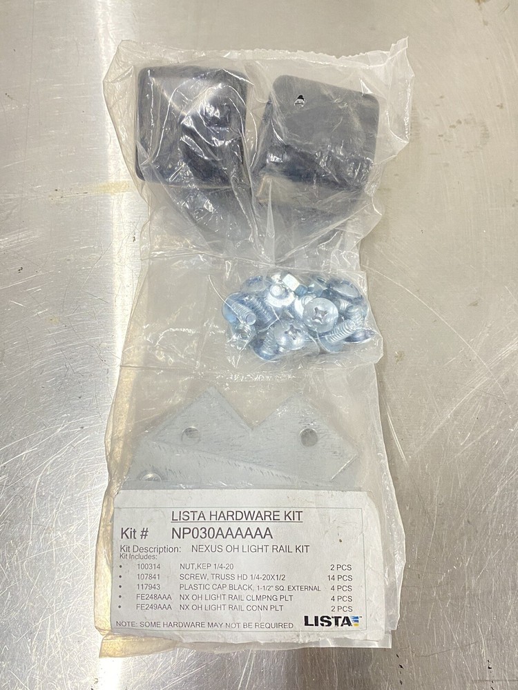 new LISTA NP030AAAAAA Hardware Kit - Nexus OH Light Rail Kit