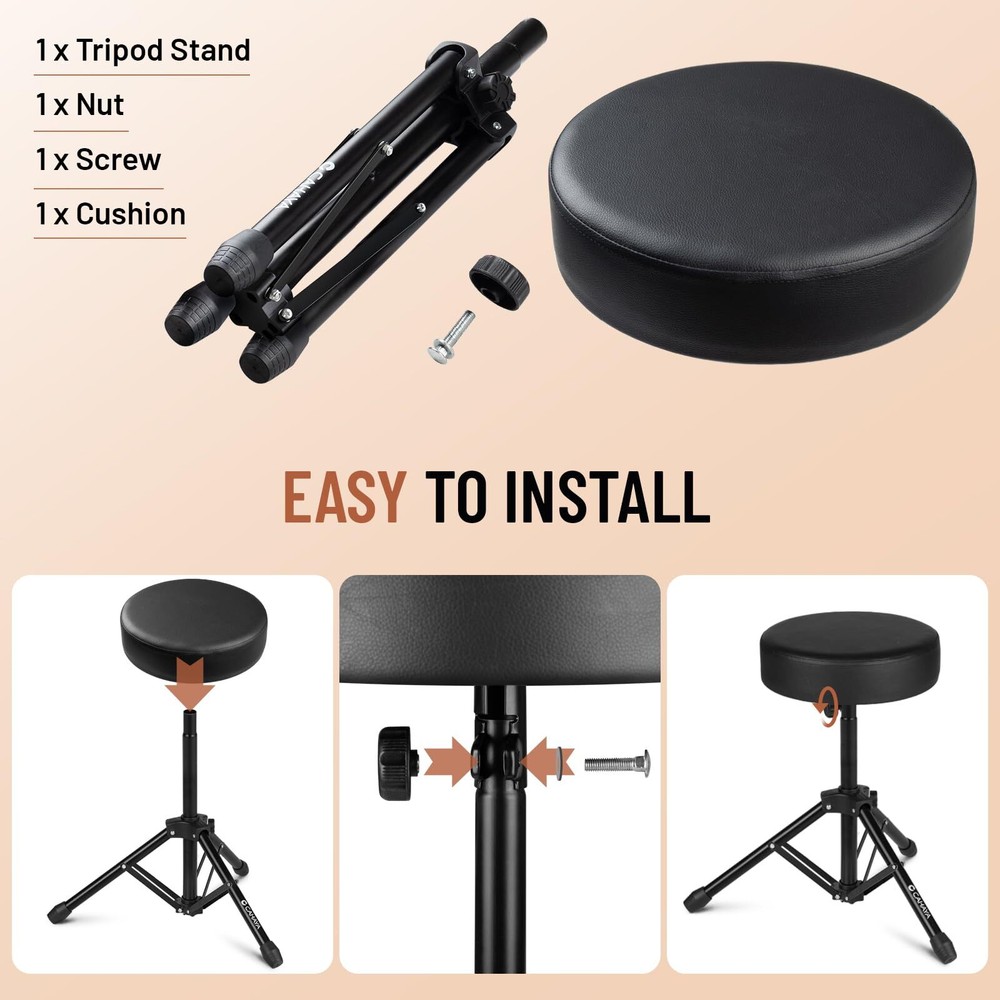 Drum Throne Height Drum Stools Padded Drum Seat Folding Universal Drum Chair ...