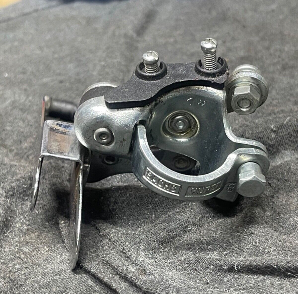 Sachs Huret 1" Clamp Bottom Pull Housing Stop Doubled Front Derailleur Silver
