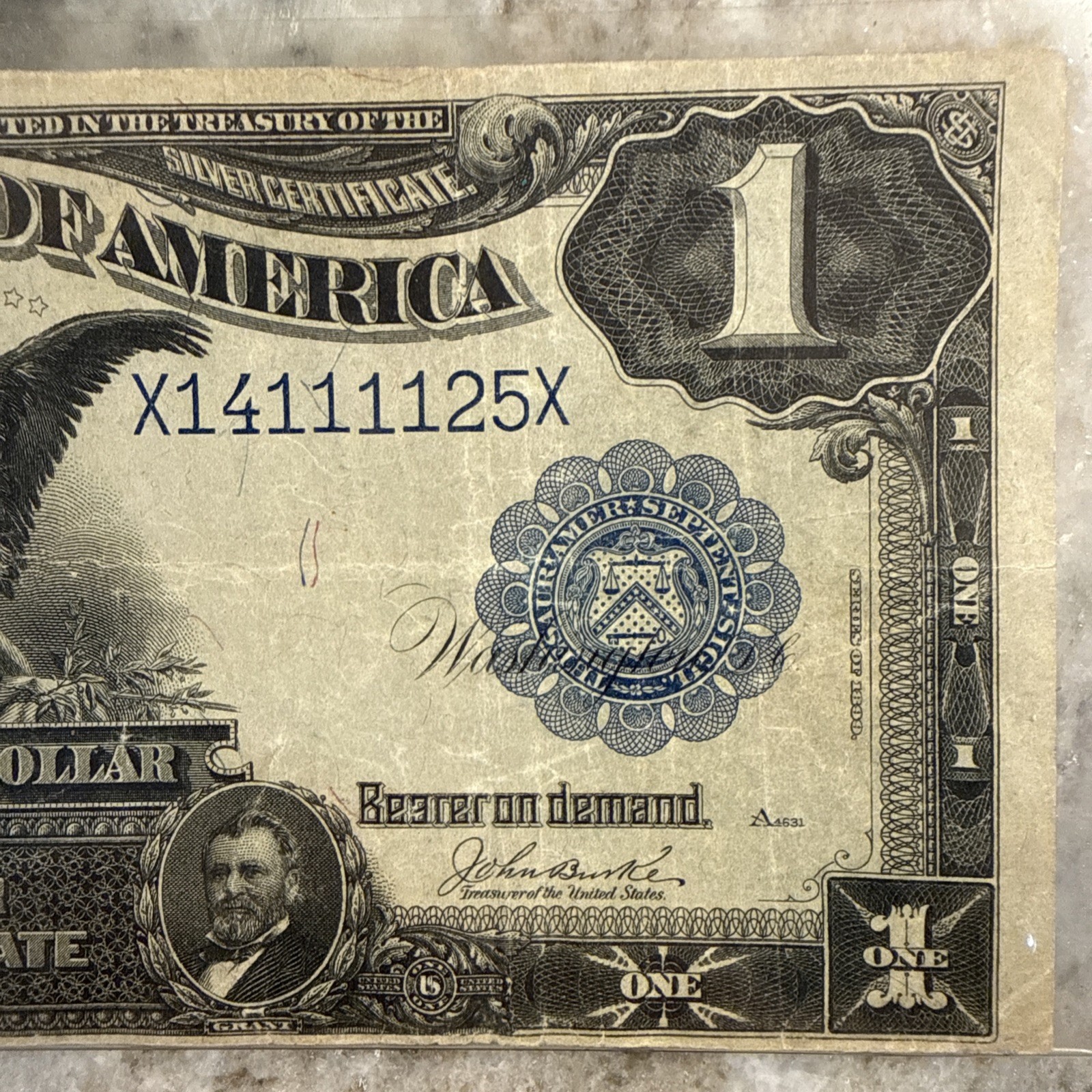 1899 $1 Black Eagle Silver Certificate Fr#233 Circulated (VF/VF+) Nice Serial #