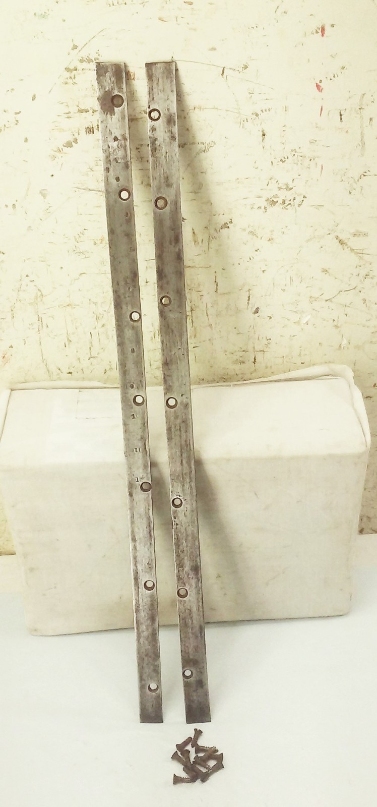 Vtg James swan beam drill press hand crank boring machine PARTS main beam strips