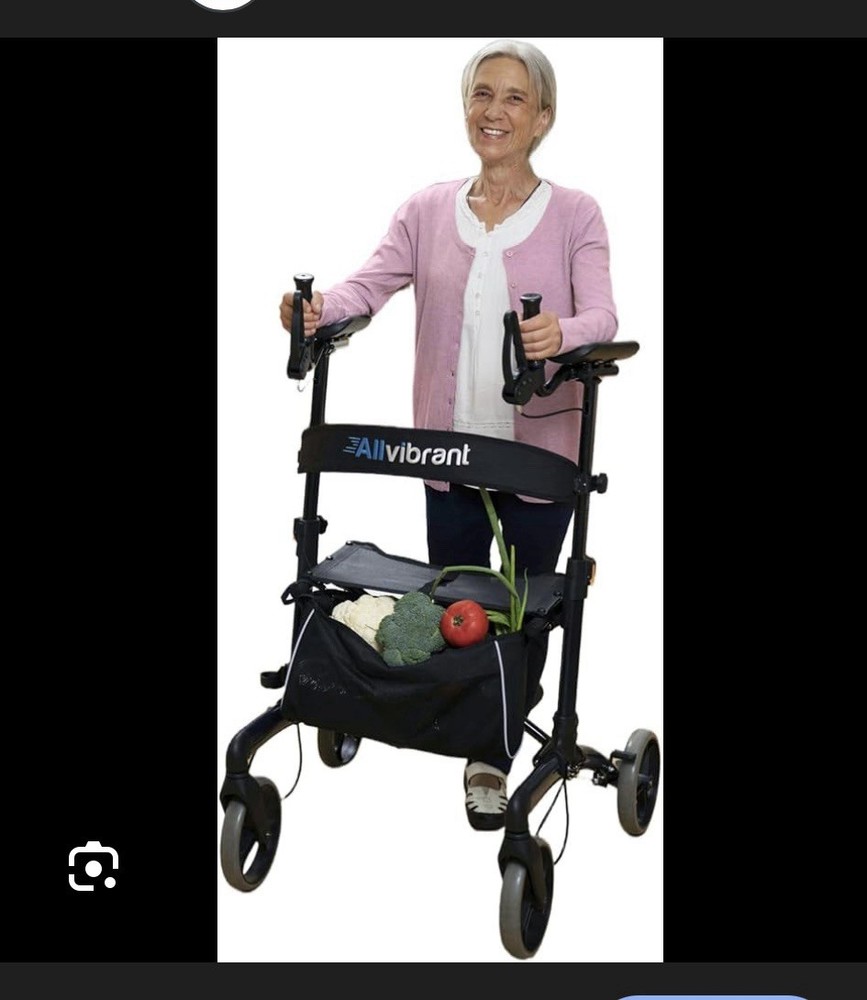 Walker Upright Foldable 4 Wheels Adjustable. Allvibrant brand.