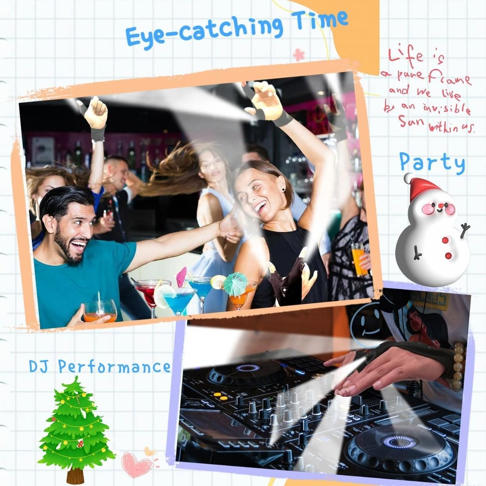 Waterproof Rechargeable LED Flashlight Gloves, Adjustable Strap,