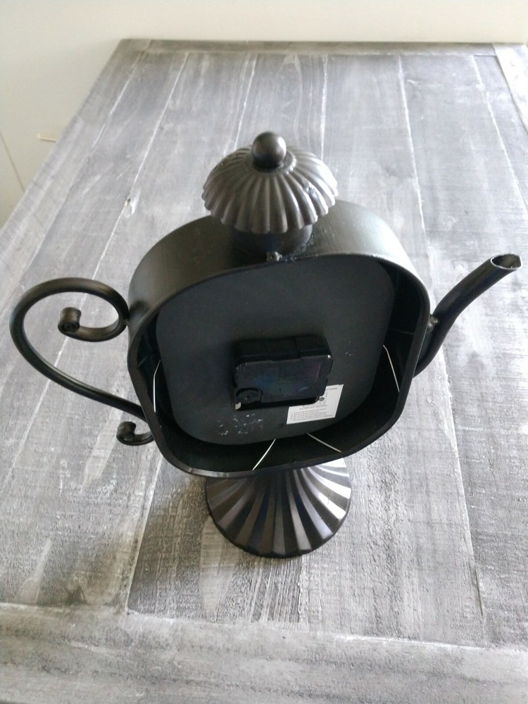 Zimlay Rustic Teapot Clock Expresso Color New Table Top Clock