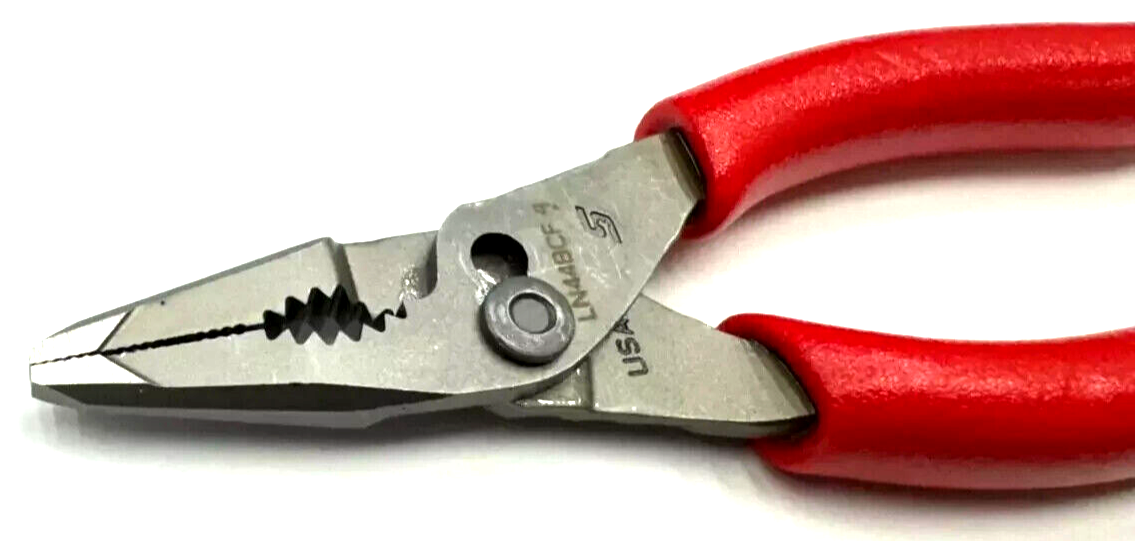 SNAP ON TOOLS USA RED 5" Soft Grip Mini Long Nose Slip Joint Pliers LN44BCF NEW