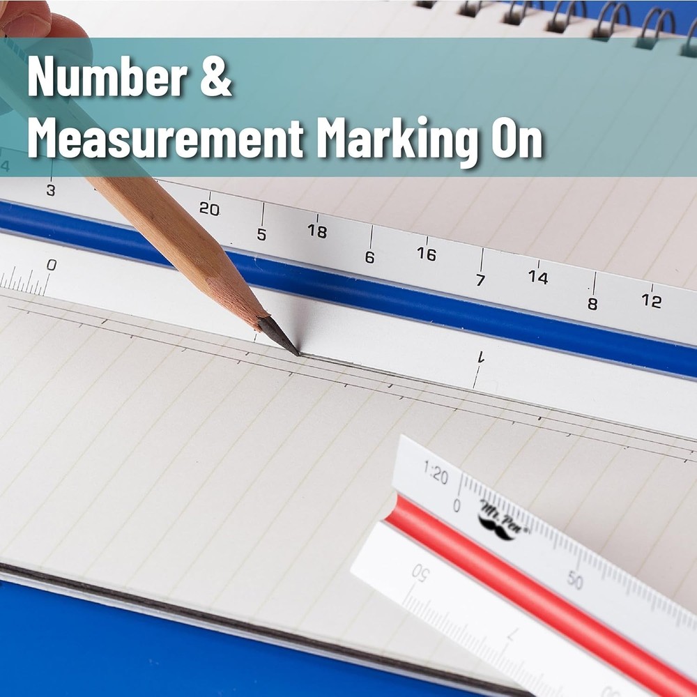 Professional 12 Inch Triangular Scale Ruler - Perfect for Blueprints & Drafting