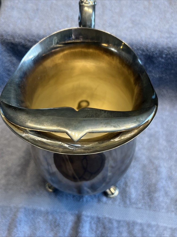 Vintage Silver Plated Footed 9” Water Pitcher Ice Lip