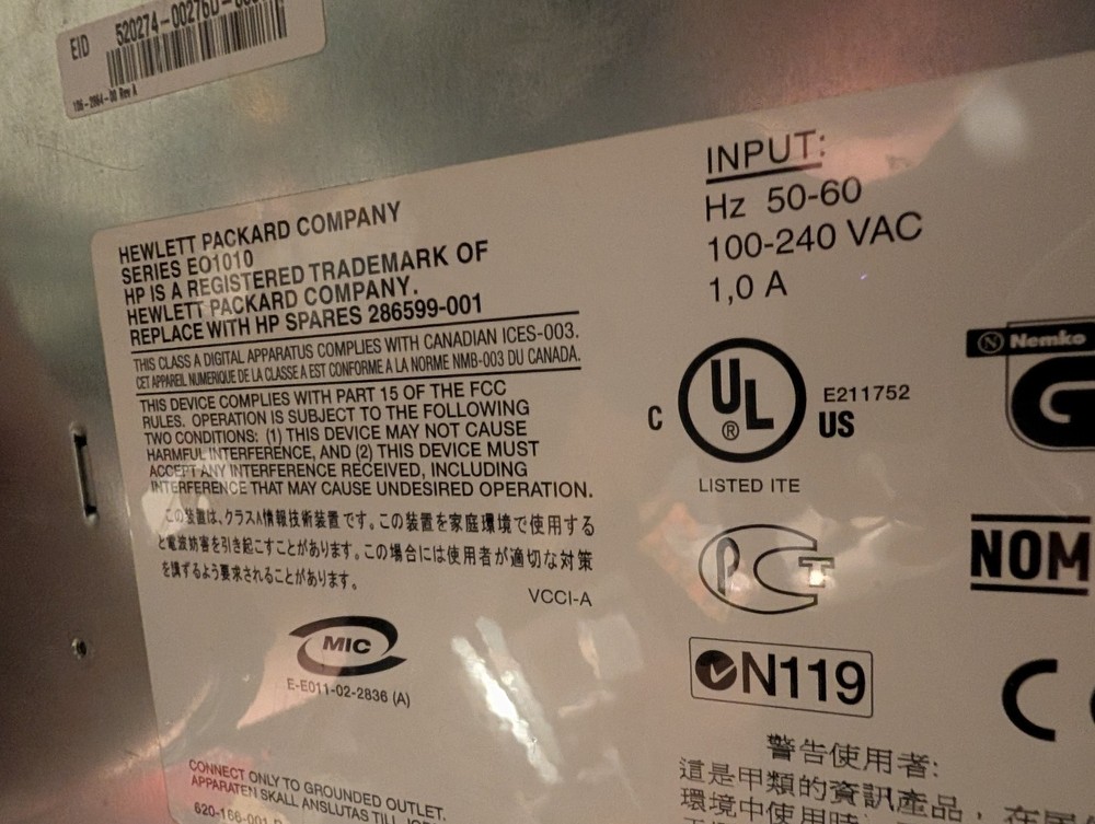 HP EO1010 16 Port IP KVM ETHERNET Switch