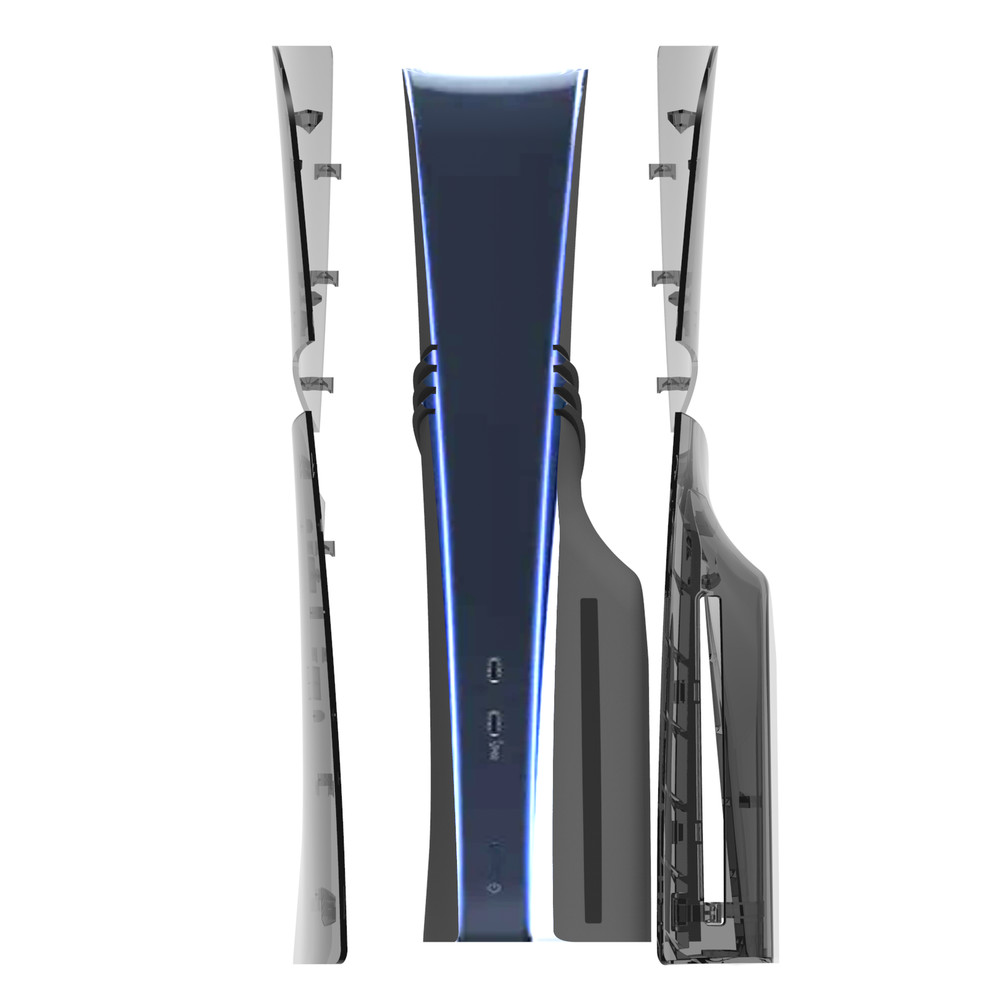 Transparent cover for PS5 Pro, replacement shell accessories hard ABS side panel