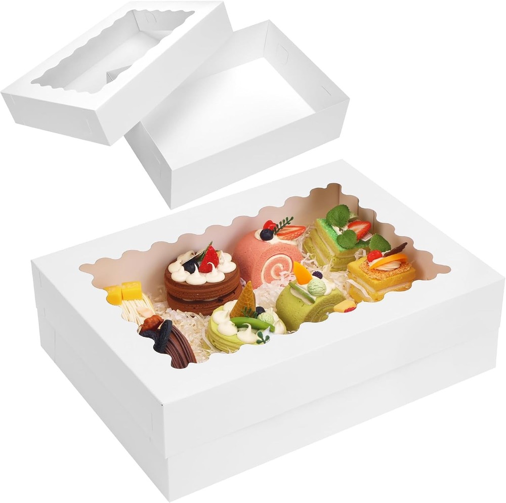 14x10x4in Sheet Cake Boxes, Quarter Sheet Bakery Boxes with