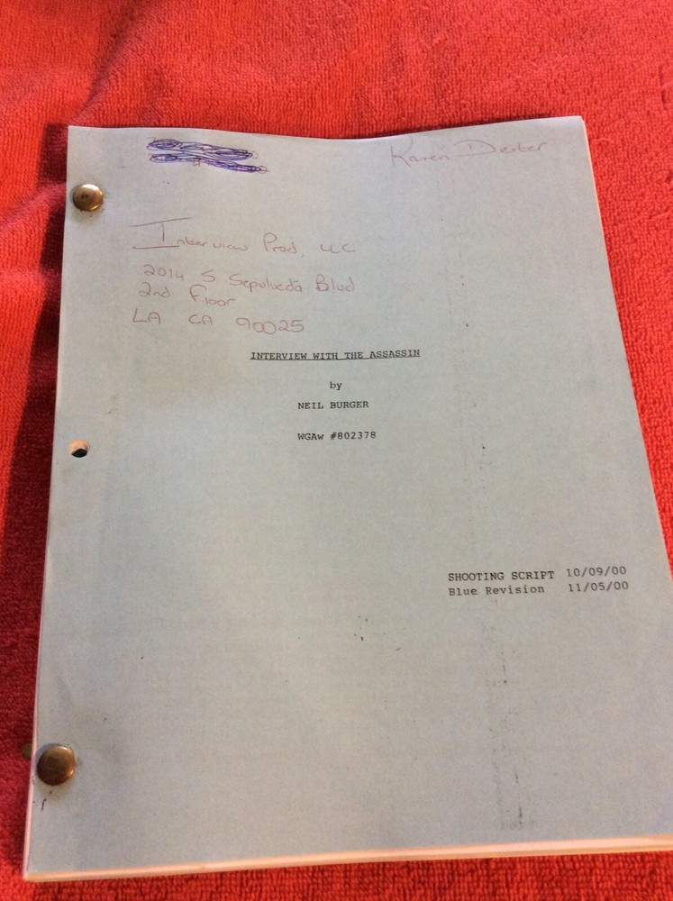 ORIGINAL SCRIPT INTERVIEW WITH THE ASSASSIN RAYMOND J BARRY NEIL BURGER