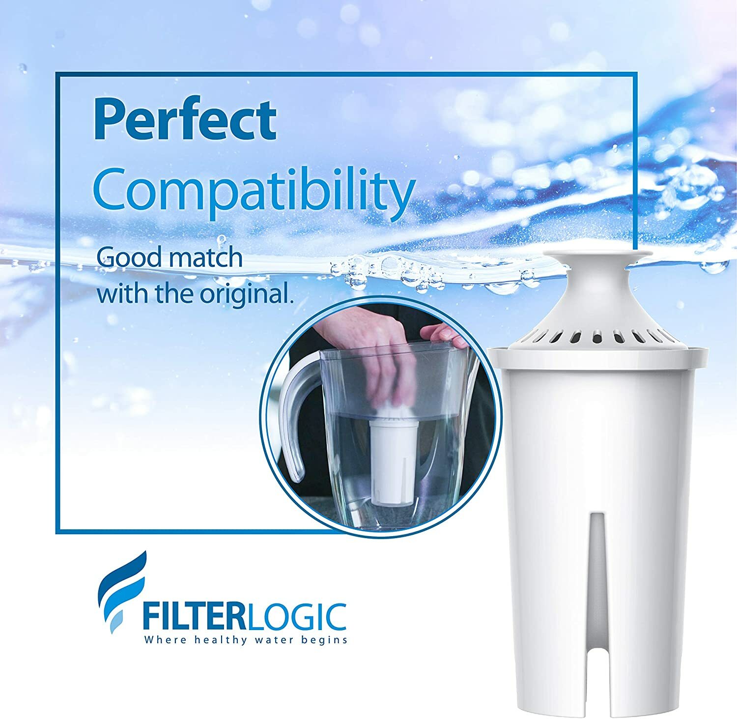 FilterLogic Pitcher Water Filter, Replacement for Brita Classic (6 packs)