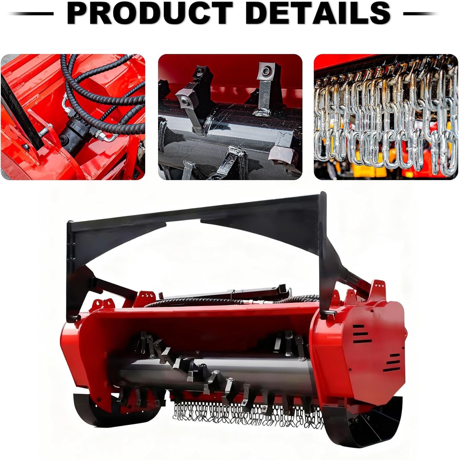 46in Forestry Mulcher Heavy Duty Brush Mower Fits Bobcat Skid Steer Loader