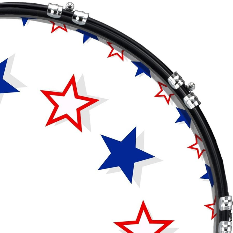 20" Custom Bass Kick Drum Front Head Graphic Graphical Star Frame 1