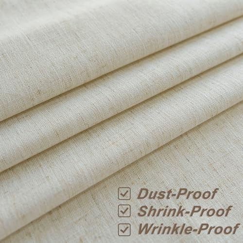 Beige Cream Tablecloth for Rectangle Table 86" x 55" (Rectangular) Linen