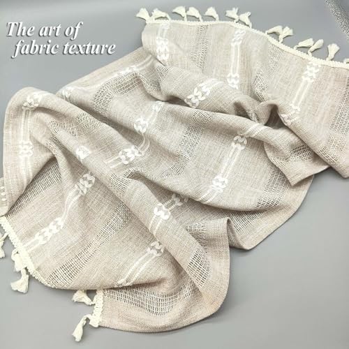 Bedside Tablecloth for Nightstand Tassel 35.4" x 15.7" (Rectangular) Coffee