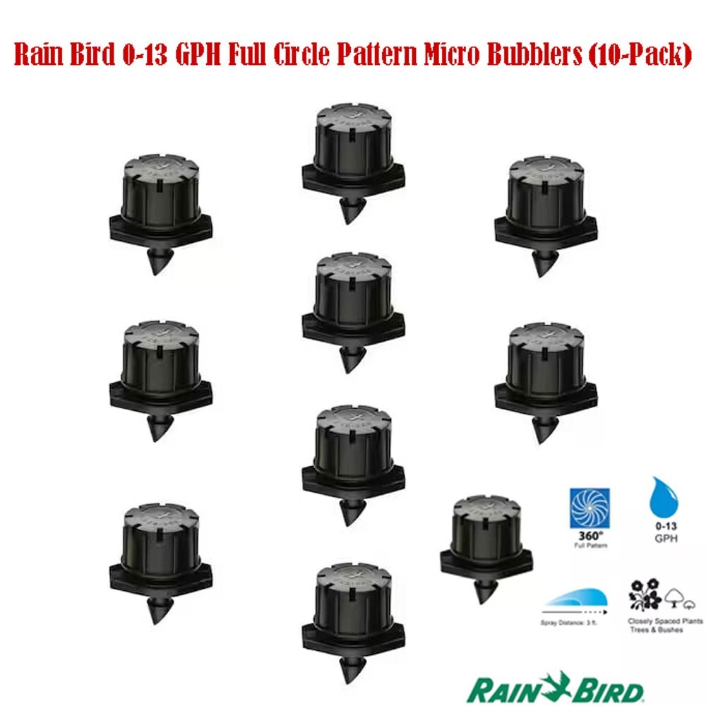 Rain Bird 0-13 GPH 360 Degrees Full Circle Pattern Micro Bubblers (10-Pack)