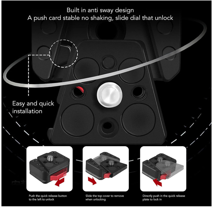 Camera Quick Release V Lock Plate Multipurpose Stable Assembly Kit Tripod