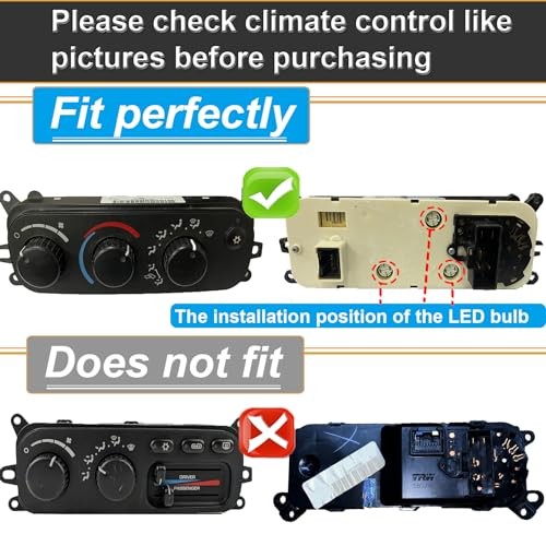 AC Climate Heater Control LED Lights Bulbs Kit replacement Compatible with Blue