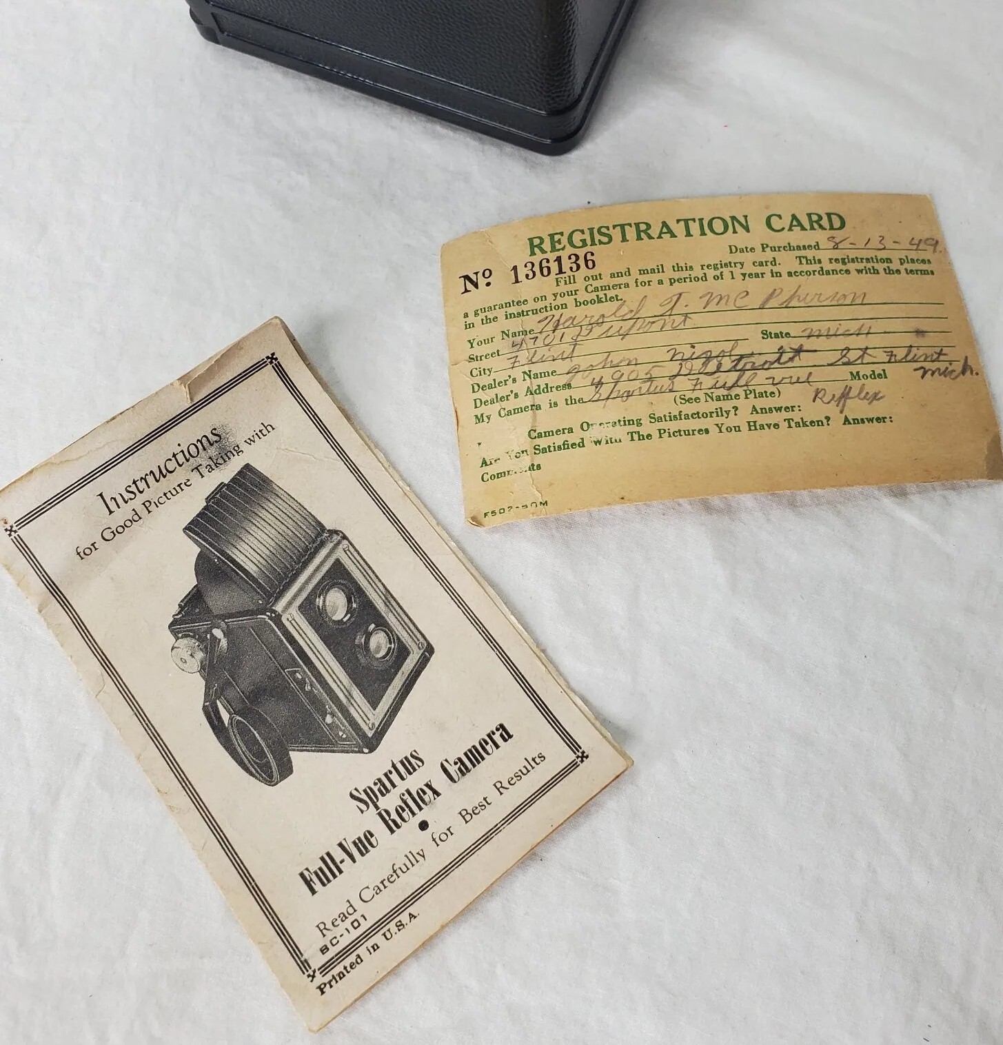 Vintage Spartus Full Vue Camera Instruction Manual Ephemera 1950s Chicago IL