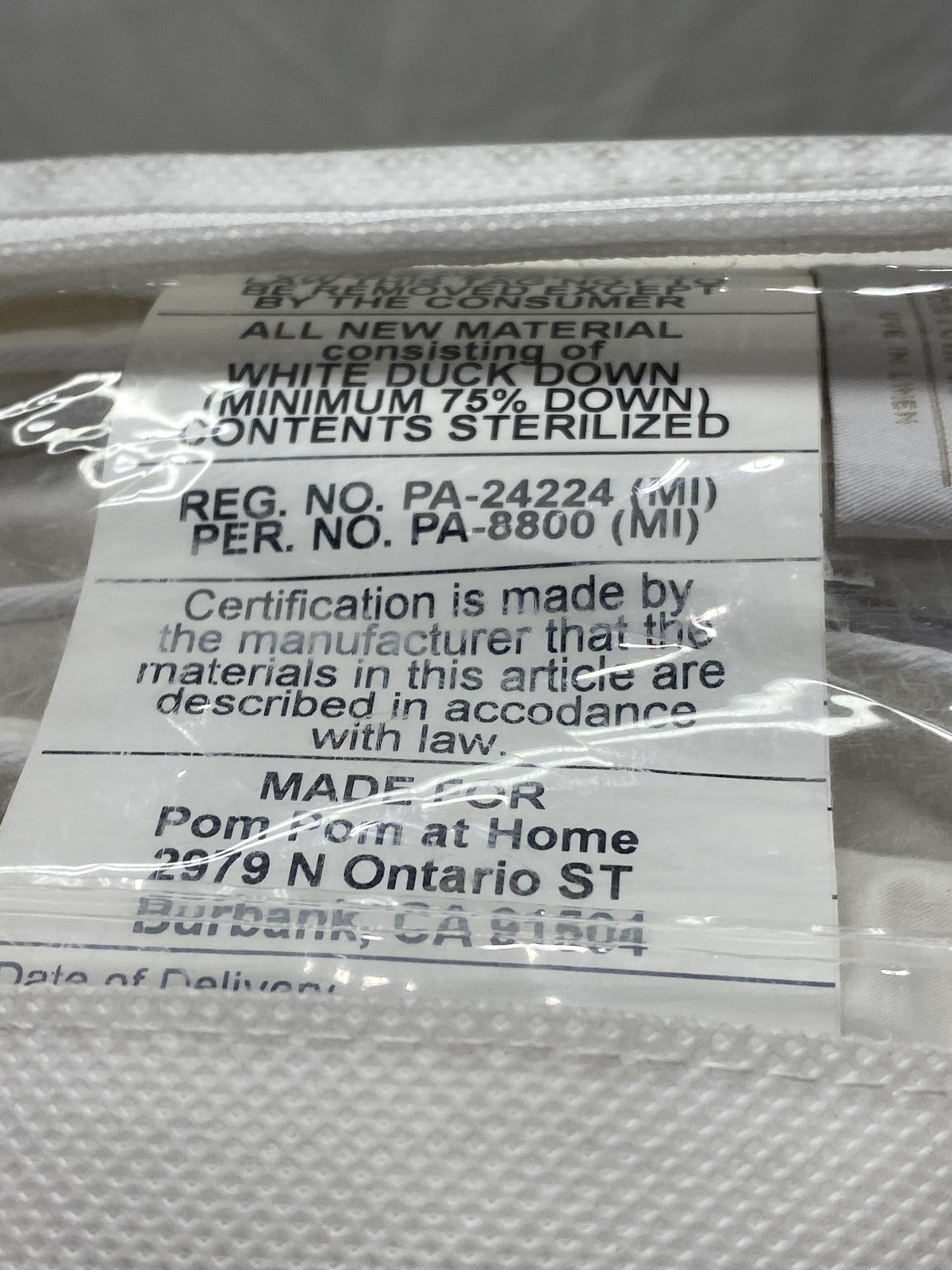 Pom Pom at Home Winter Weight Duvet Insert New with Tags