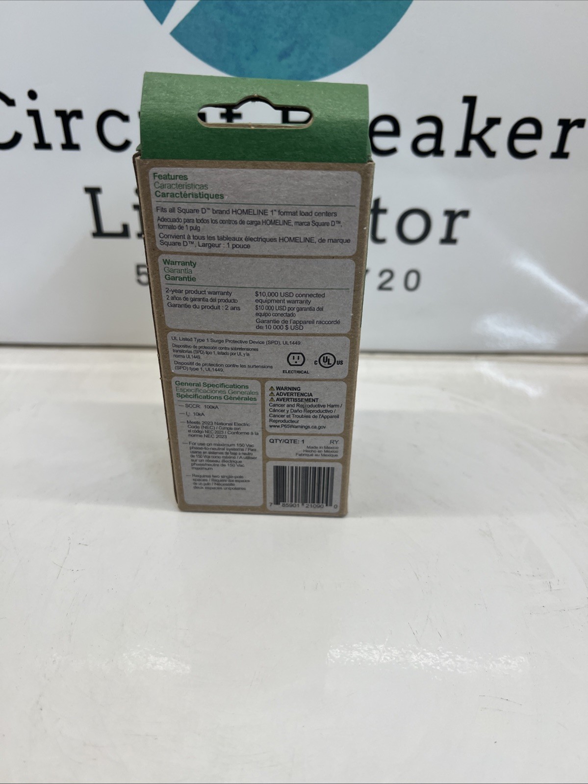 Square D HOM2175SB Homeline AC Power Surge Protector Surgebreaker New