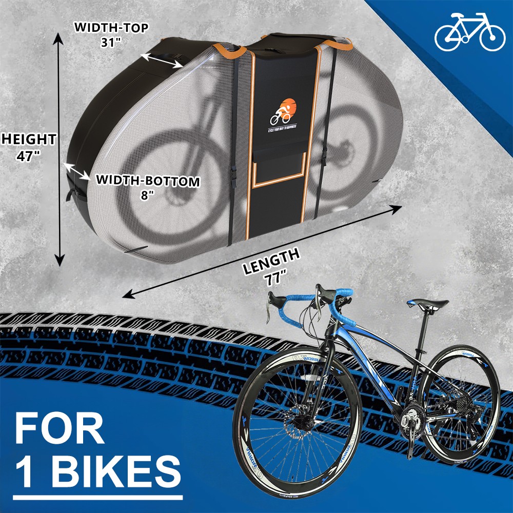 Bike Cover for Transport On Rack Waterproof Bicycle Storage Visible Taillight